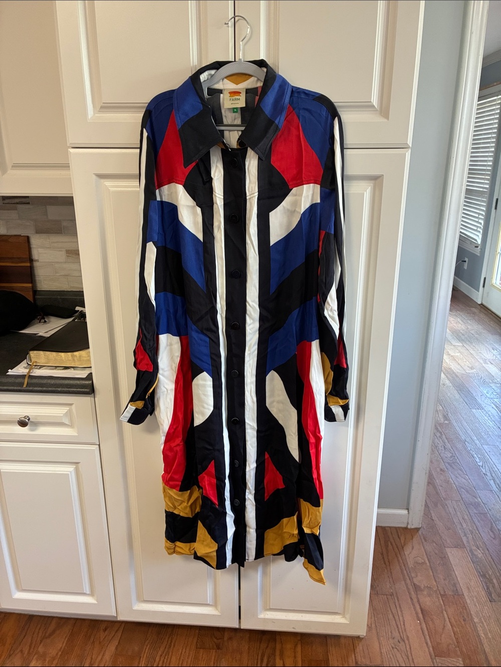 Farm Rio, Anthropology woman’s shirt dress Multi XL missing belt